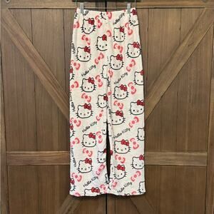 NEW Hello Kitty White & Pink Fleece Pajama Pants sz XS / Small Sanrio Kawaii